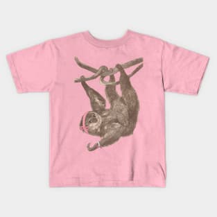 Lispe Sloth Pink Breast Cancer Awareness Warrior Kids T-Shirt